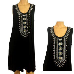 NWOT - Karen Kane Sleeveless Black Embroidered Dress Size (Large)